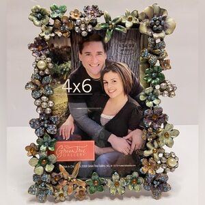 Rhinestone Floral Picture Frame - Multicolor 4x6